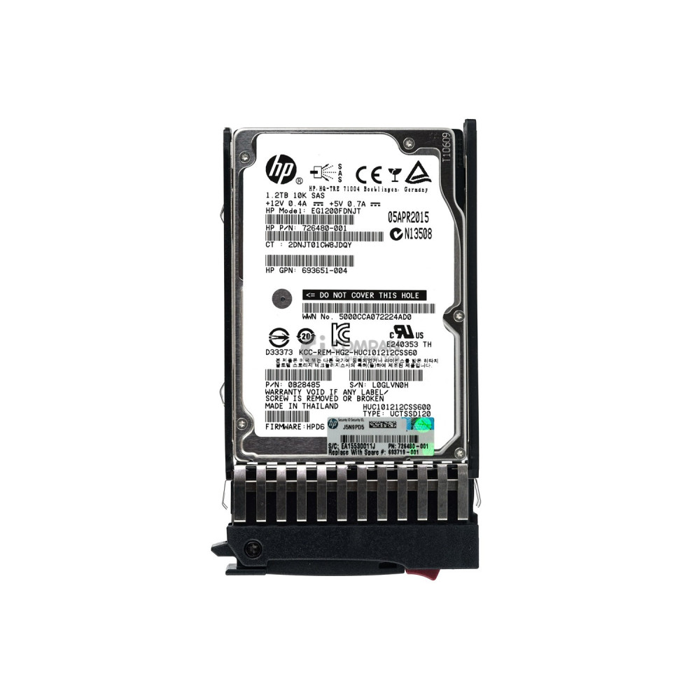 693719-001 HP 1.2TB 10K 6G 2.5 SAS HOT SWAP G5 G6 G7 693648-B21, 726480-001, 693651-004